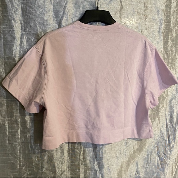 Athleta oversized crop top heavy cotton SZ XXS light lavender, fair condition - Picture 4 of 6
